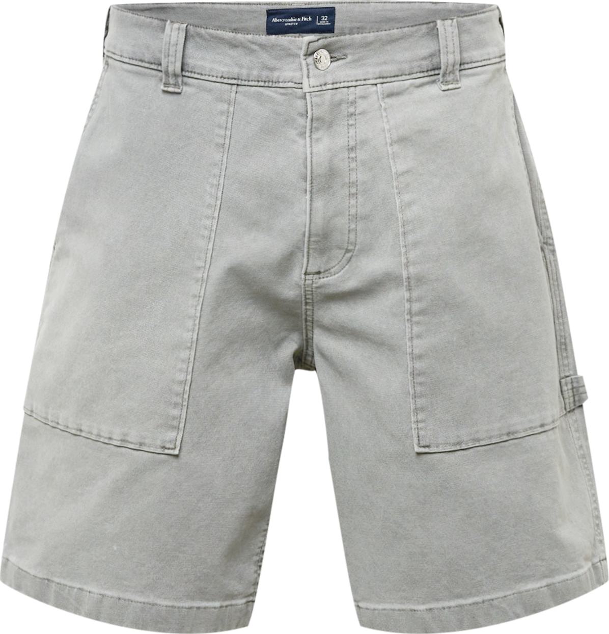 Abercrombie & Fitch Kalhoty šedá / černá / bílá