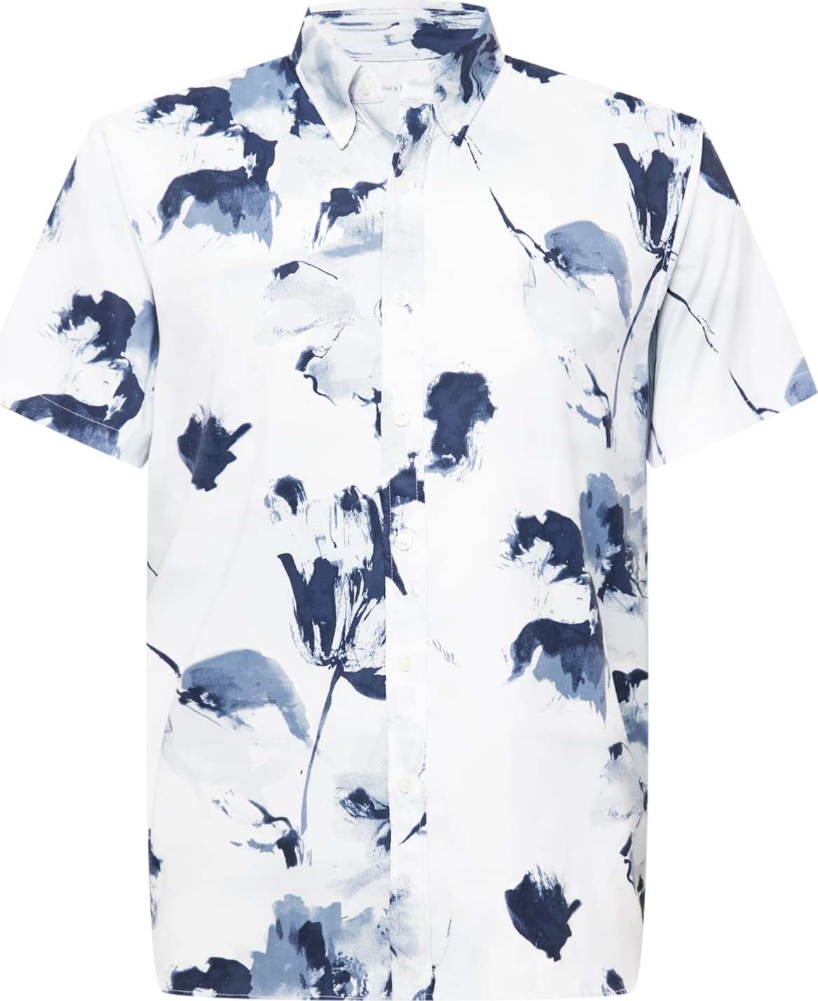 Abercrombie & Fitch Košile 'SUMMER' offwhite / tmavě modrá / chladná modrá