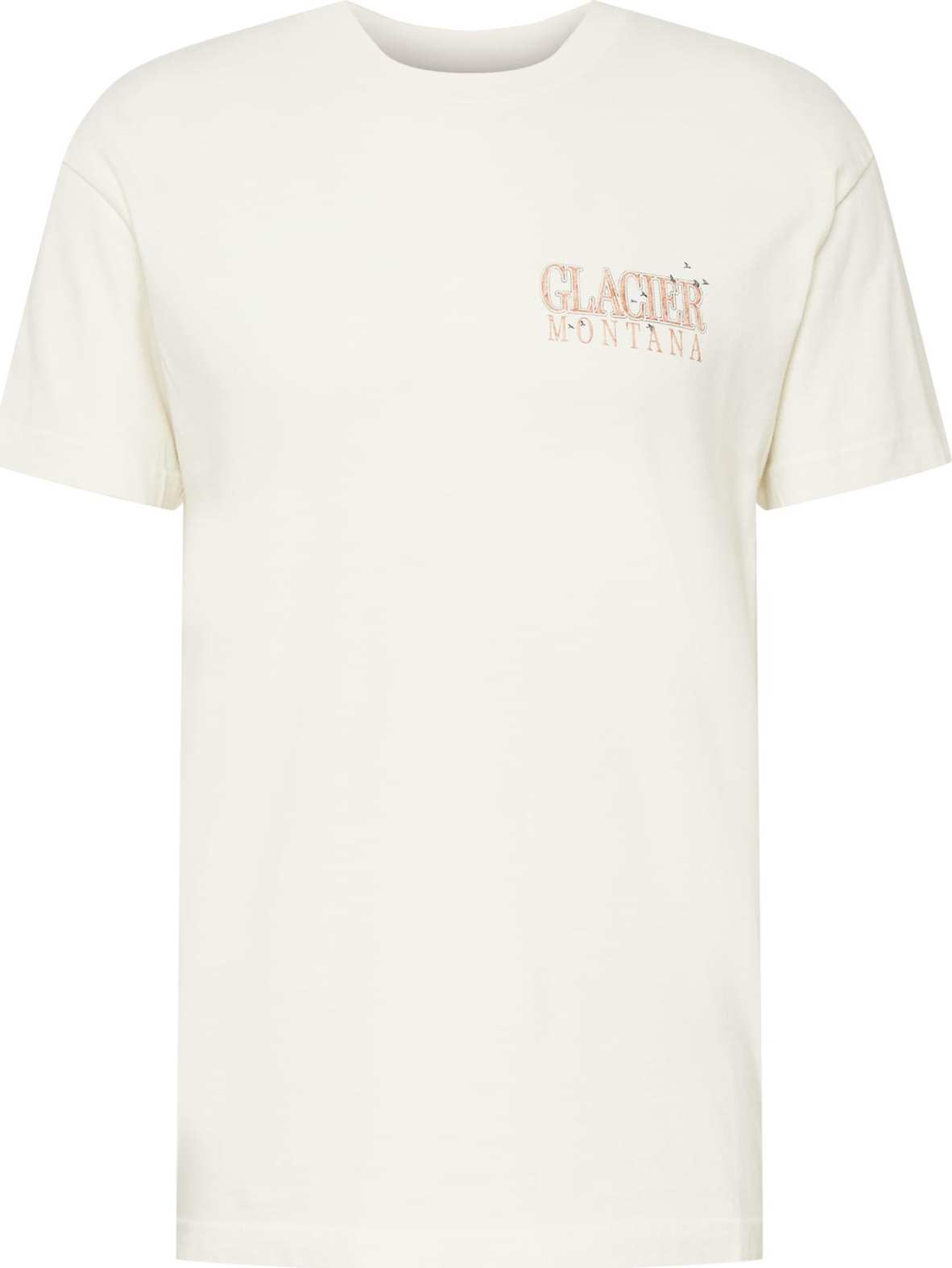 Abercrombie & Fitch Tričko bílá / pastelově oranžová / rezavě hnědá / béžová / chladná modrá