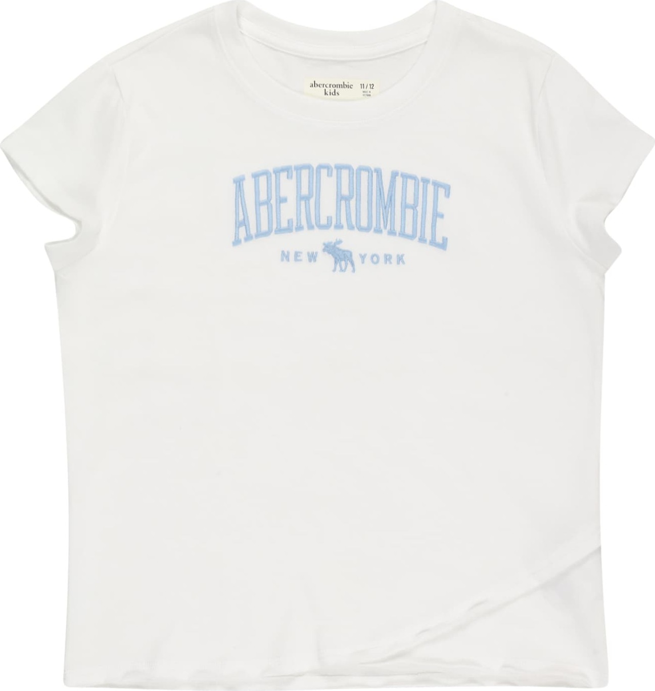 Abercrombie & Fitch Tričko 'MAY' bílá / světlemodrá