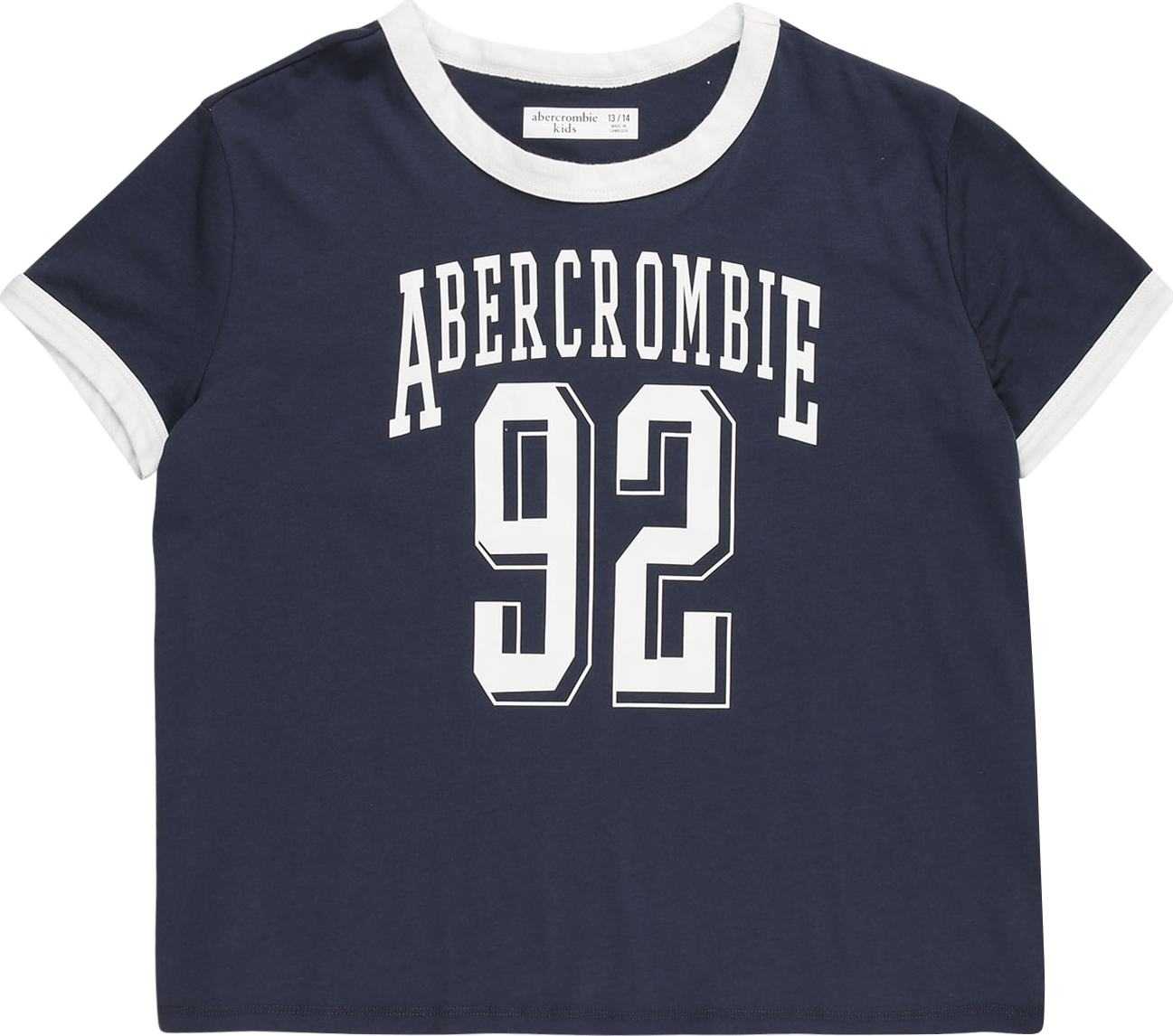 Abercrombie & Fitch Tričko námořnická modř / bílá