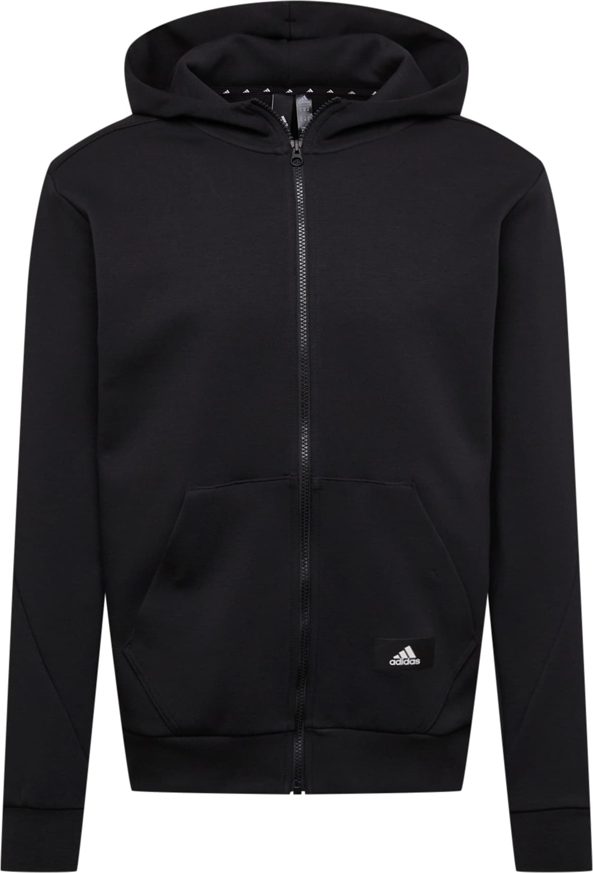 ADIDAS PERFORMANCE Sportovní mikina s kapucí černá / bílá