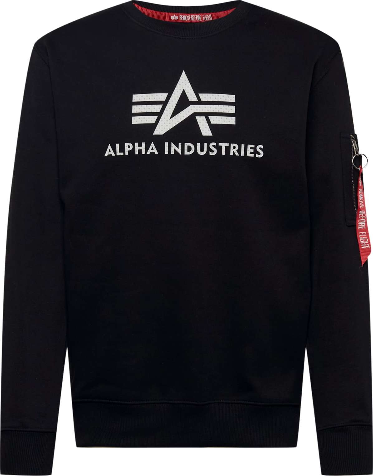 ALPHA INDUSTRIES Mikina černá / bílá