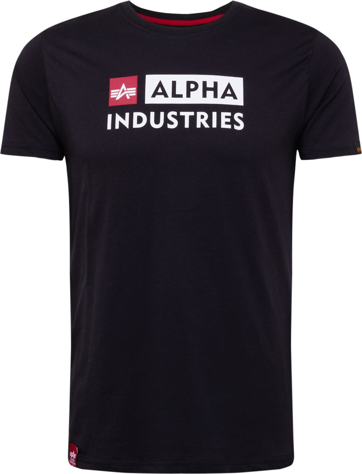 ALPHA INDUSTRIES Tričko černá / červená / bílá
