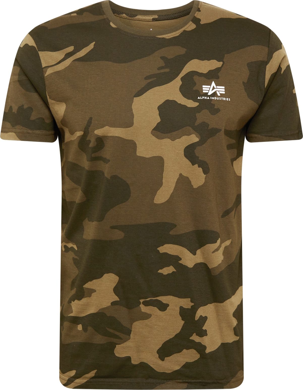 ALPHA INDUSTRIES Tričko olivová / khaki / světle hnědá / bílá