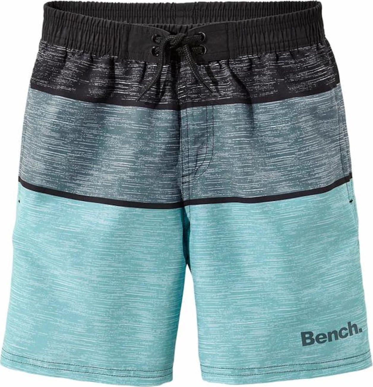BENCH Plavecké šortky aqua modrá / černá