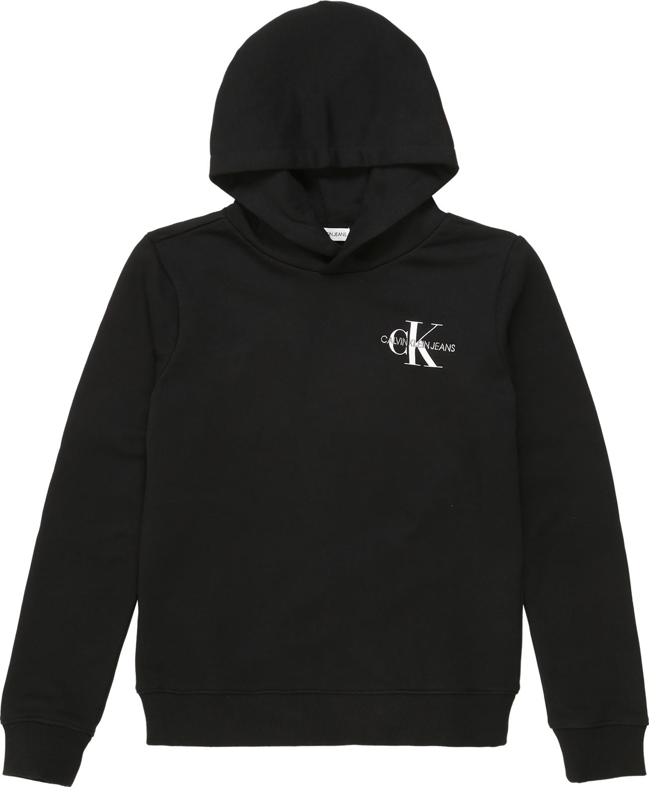 Calvin Klein Jeans Mikina bílá / černá