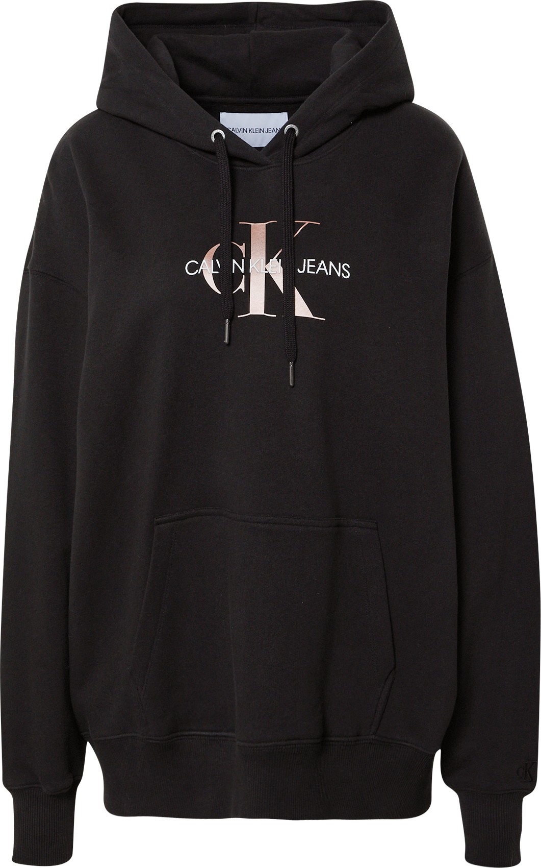 Calvin Klein Jeans Mikina černá / bílá / růžová