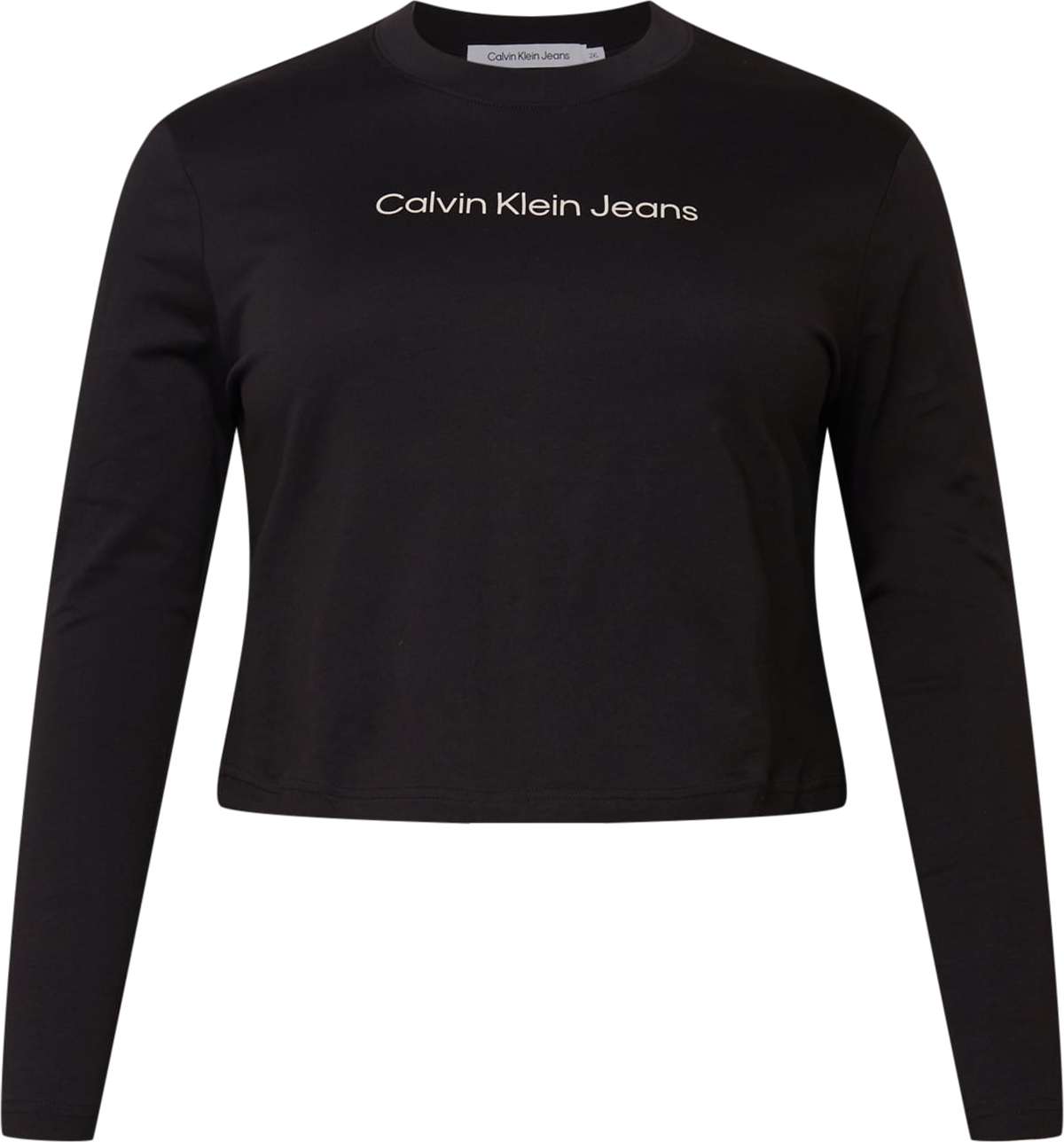 Calvin Klein Jeans Plus Tričko černá / bílá