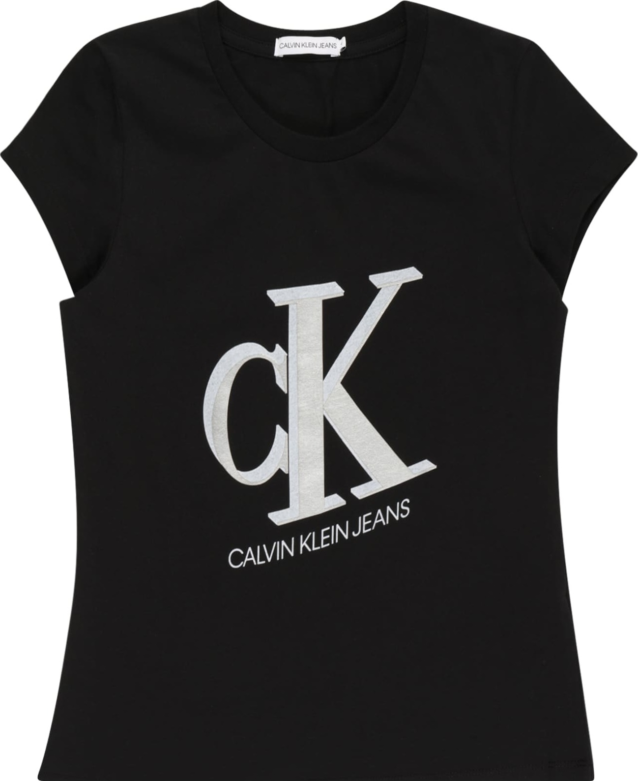 Calvin Klein Jeans Tričko černá / bílá