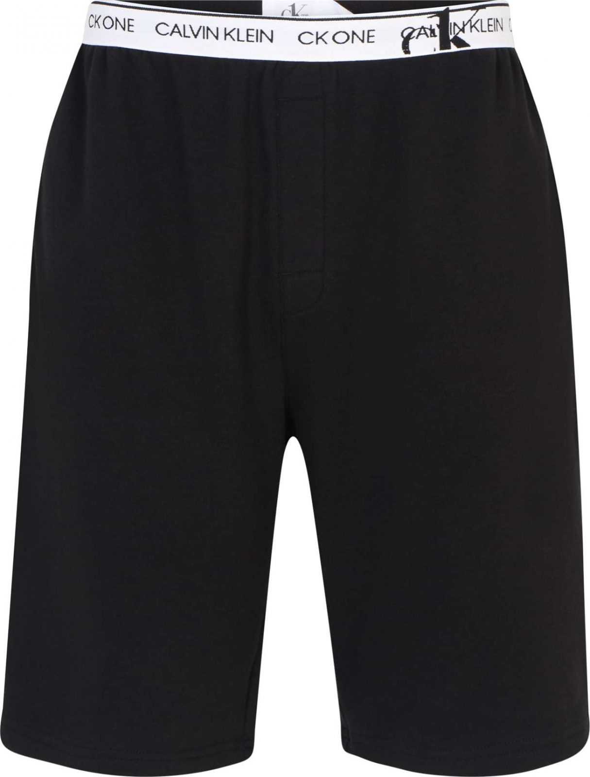 Calvin Klein Underwear Pyžamové kalhoty bílá / černá
