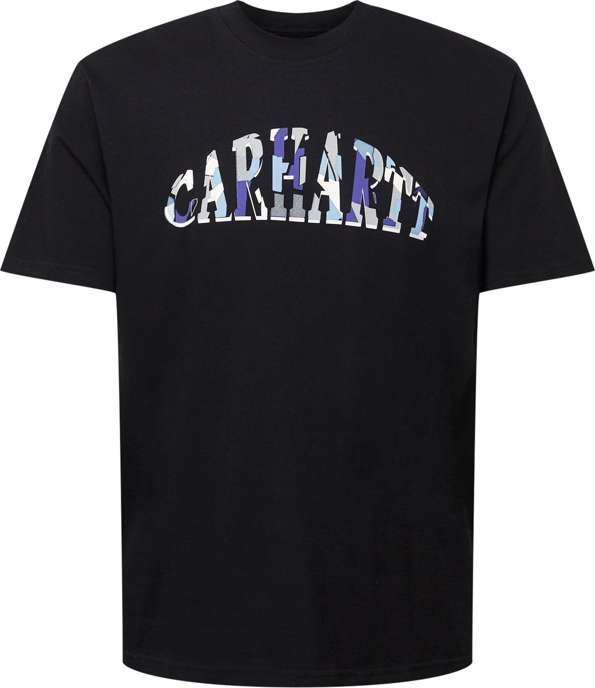 Carhartt WIP Tričko černá / světlemodrá / tmavě fialová / bílá / šedá