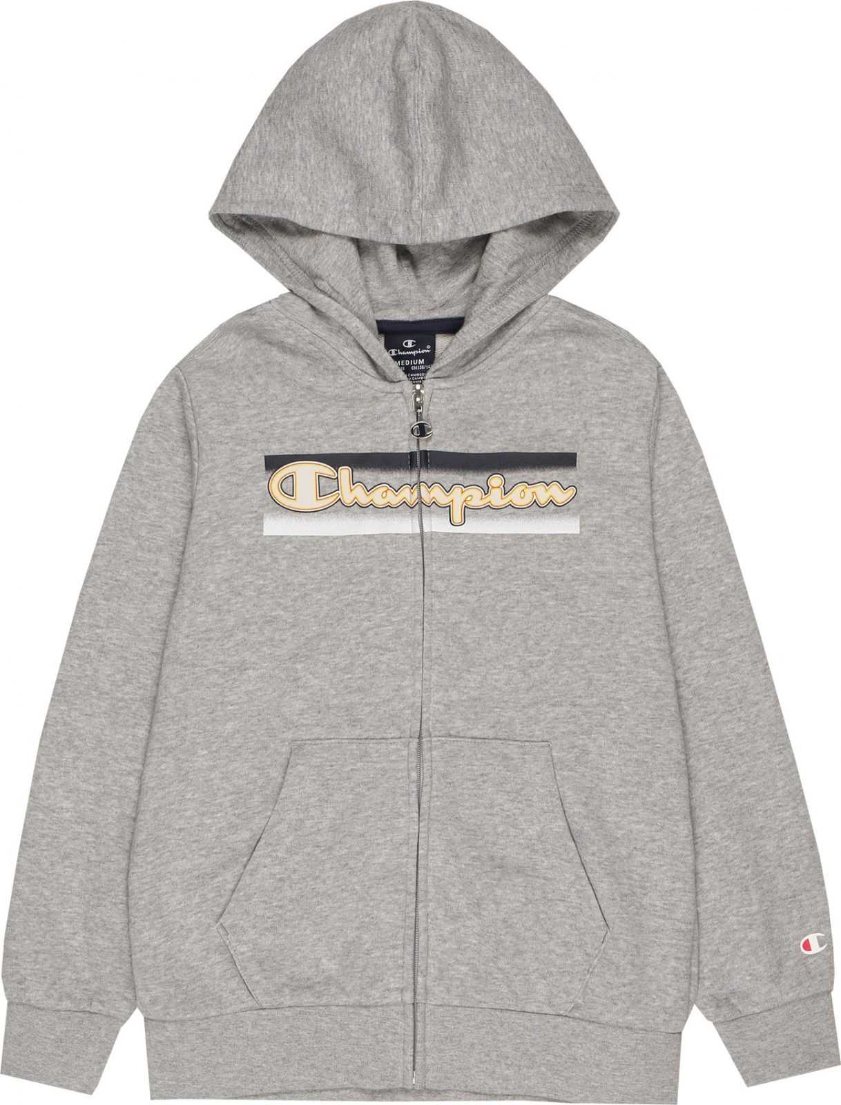 Champion Authentic Athletic Apparel Mikina šedá / černá / světle šedá / světle žlutá / tmavě oranžová