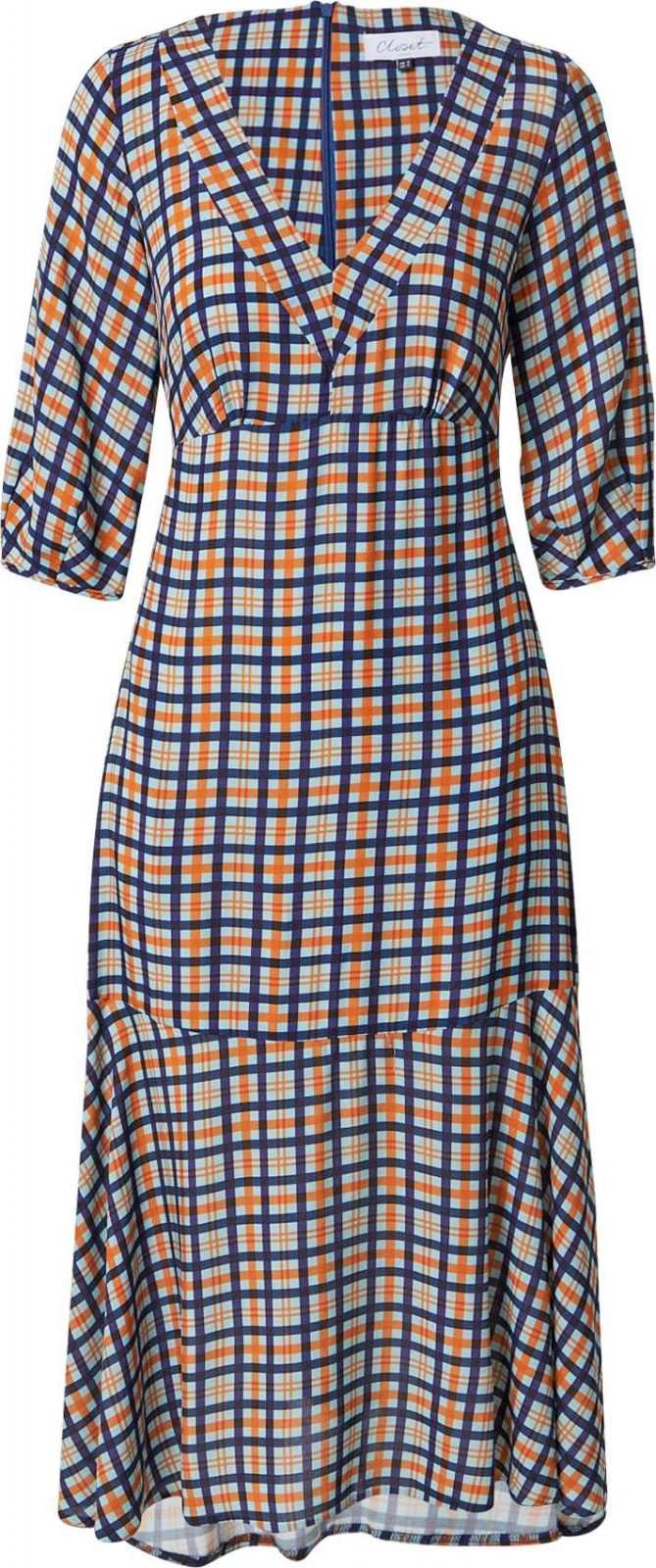 Closet London Šaty světlemodrá / námořnická modř / oranžová