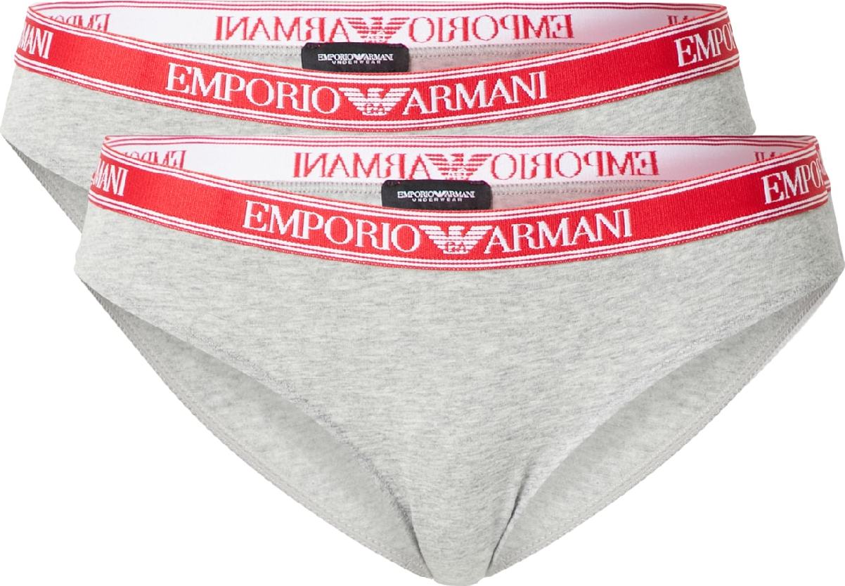 Emporio Armani Kalhotky šedý melír / červená / bílá