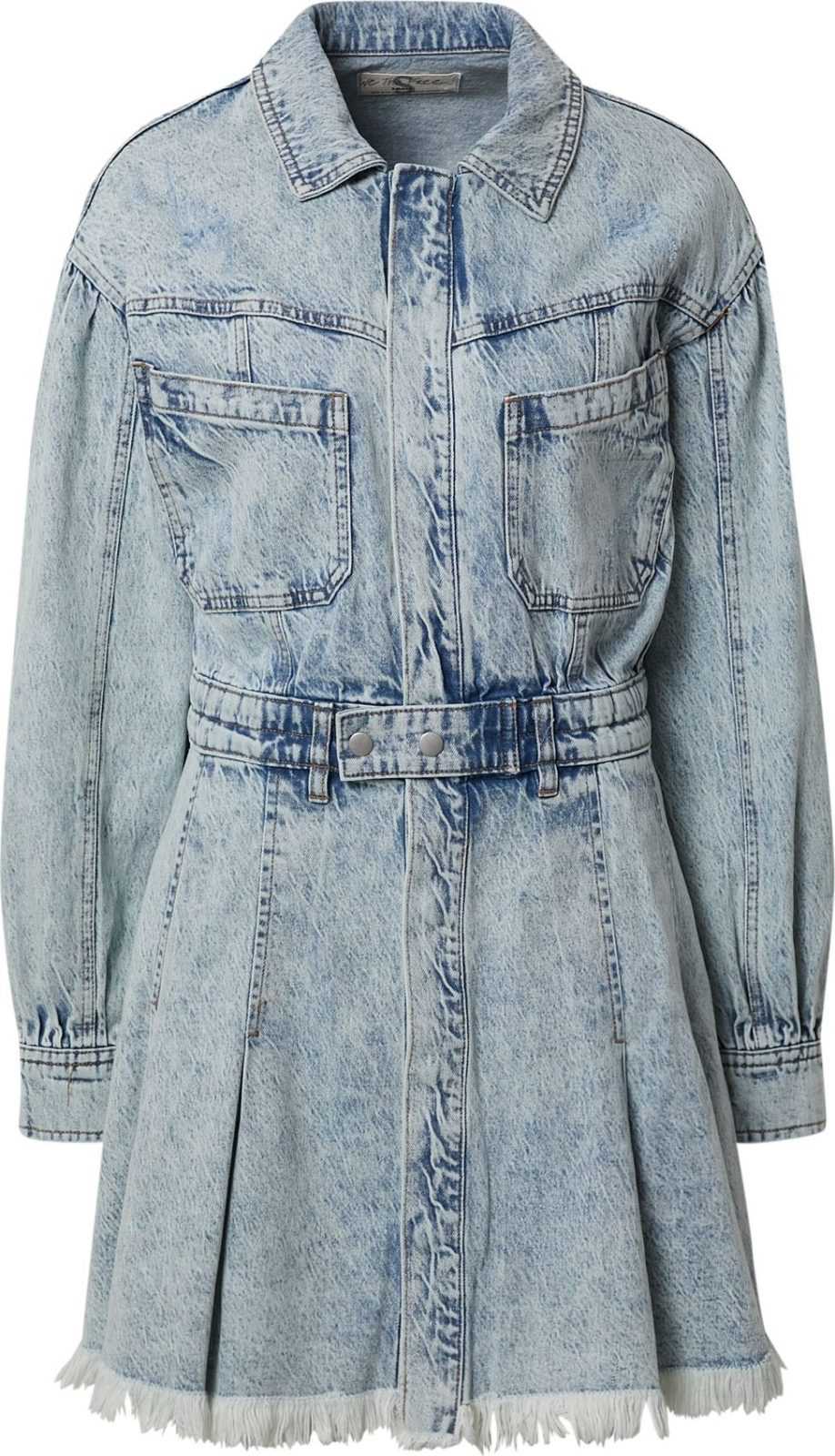 Free People Košilové šaty 'CHAIN OF COMMAND' modrá džínovina
