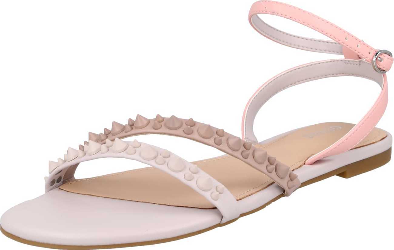 GUESS Páskové sandály 'TEAGIN' velbloudí / růžová / krémová