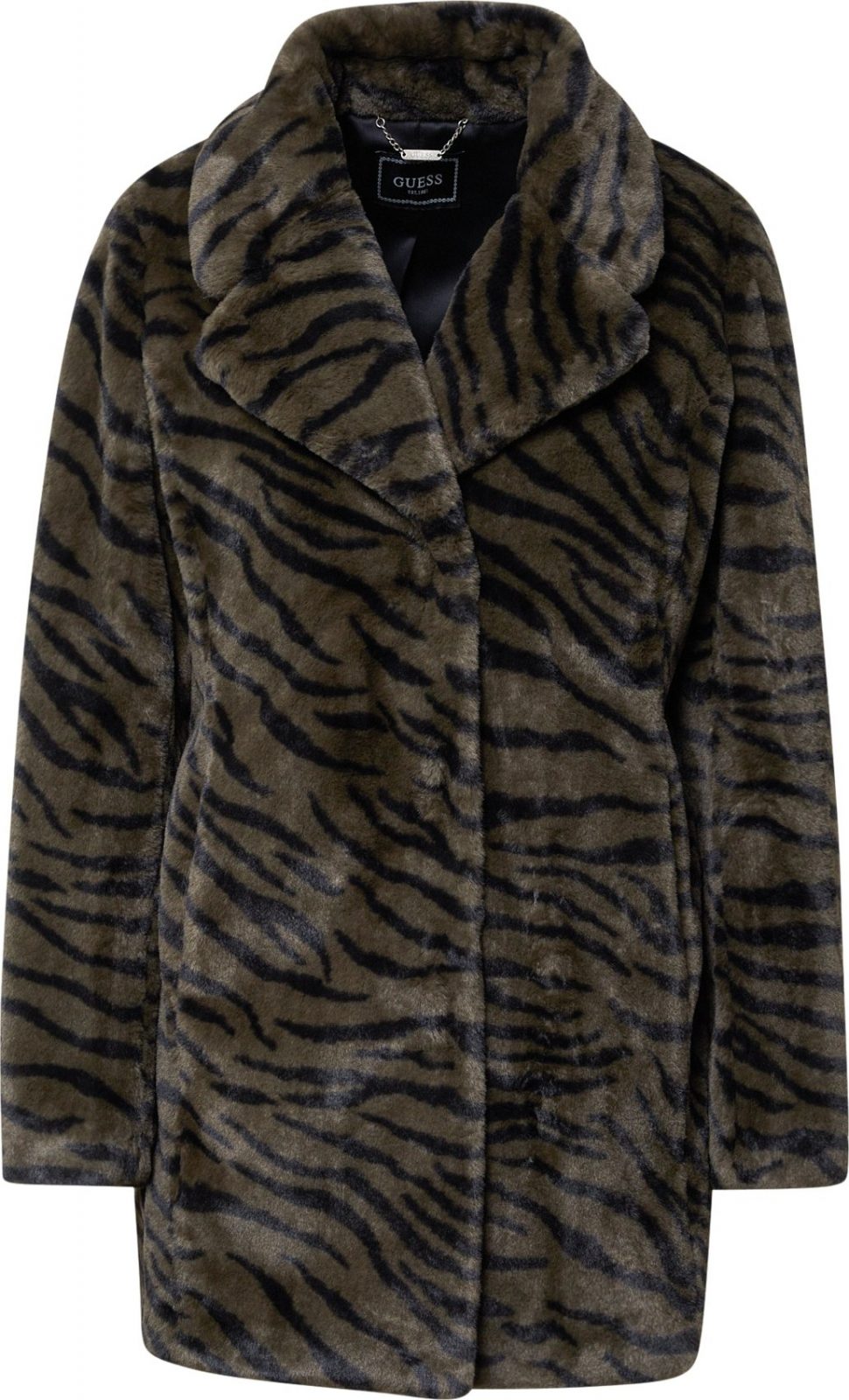 GUESS Přechodný kabát 'FEDERICA' khaki / černá