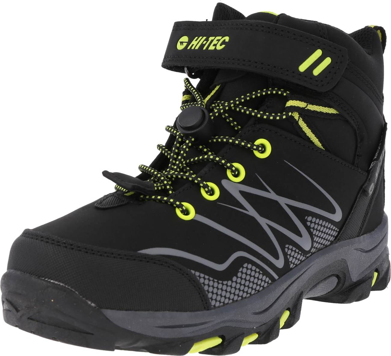 HI-TEC Kozačky černá / svítivě žlutá