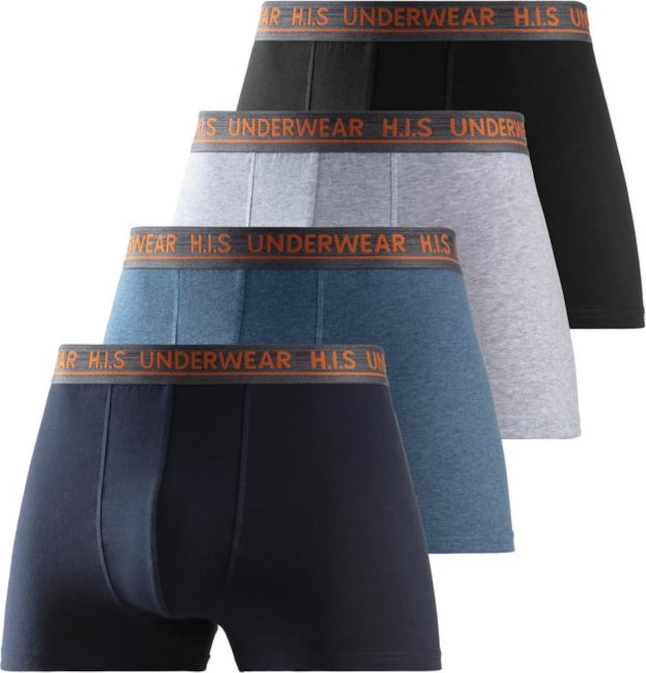 HIS JEANS Boxerky šedá / černá / námořnická modř / kouřově modrá