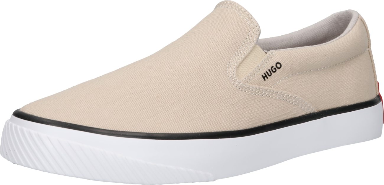 HUGO Slip on boty 'Dyer' světle béžová / černá