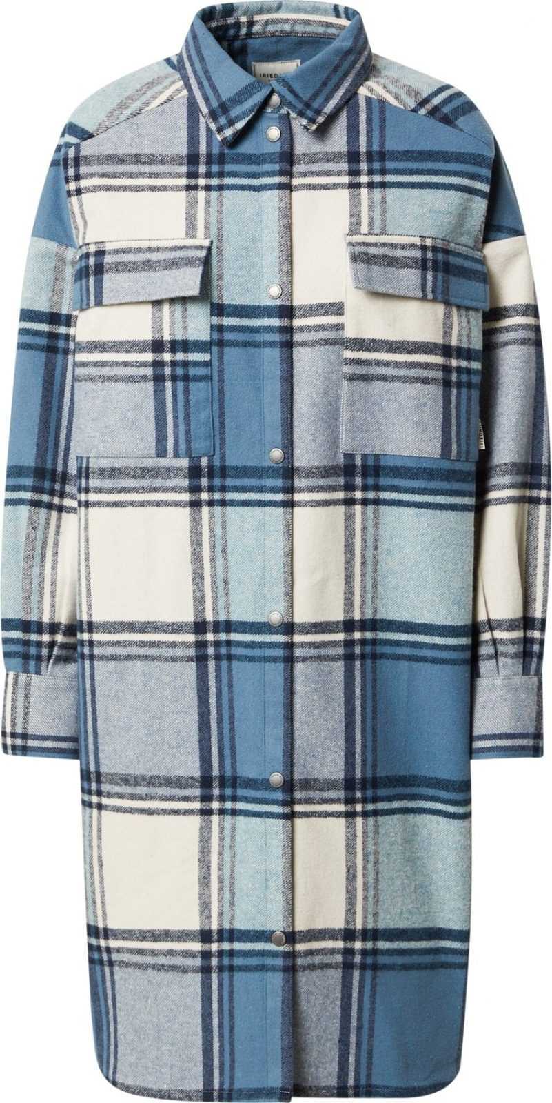 Iriedaily Přechodný kabát kouřově modrá / světlemodrá / bílá / námořnická modř