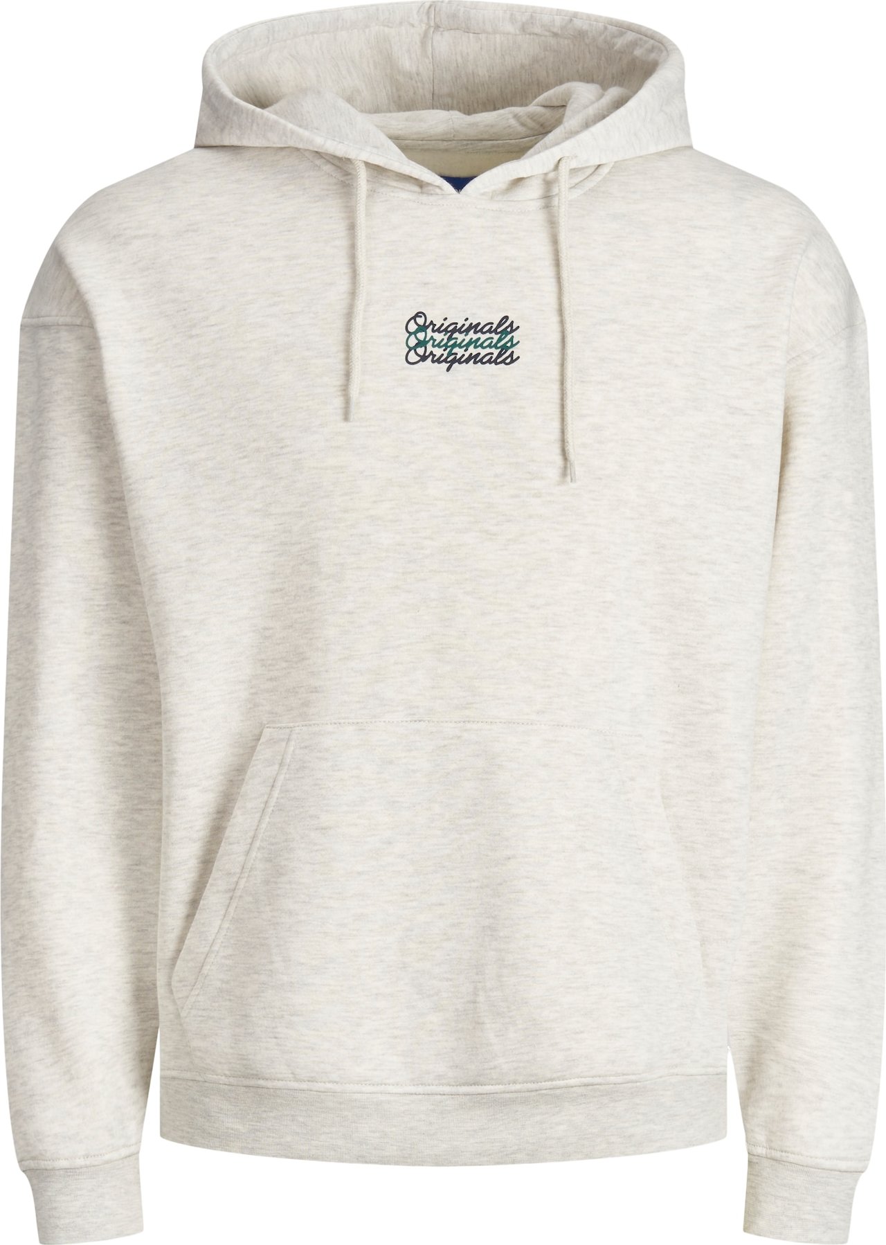 JACK & JONES Mikina bílý melír / černá / smaragdová