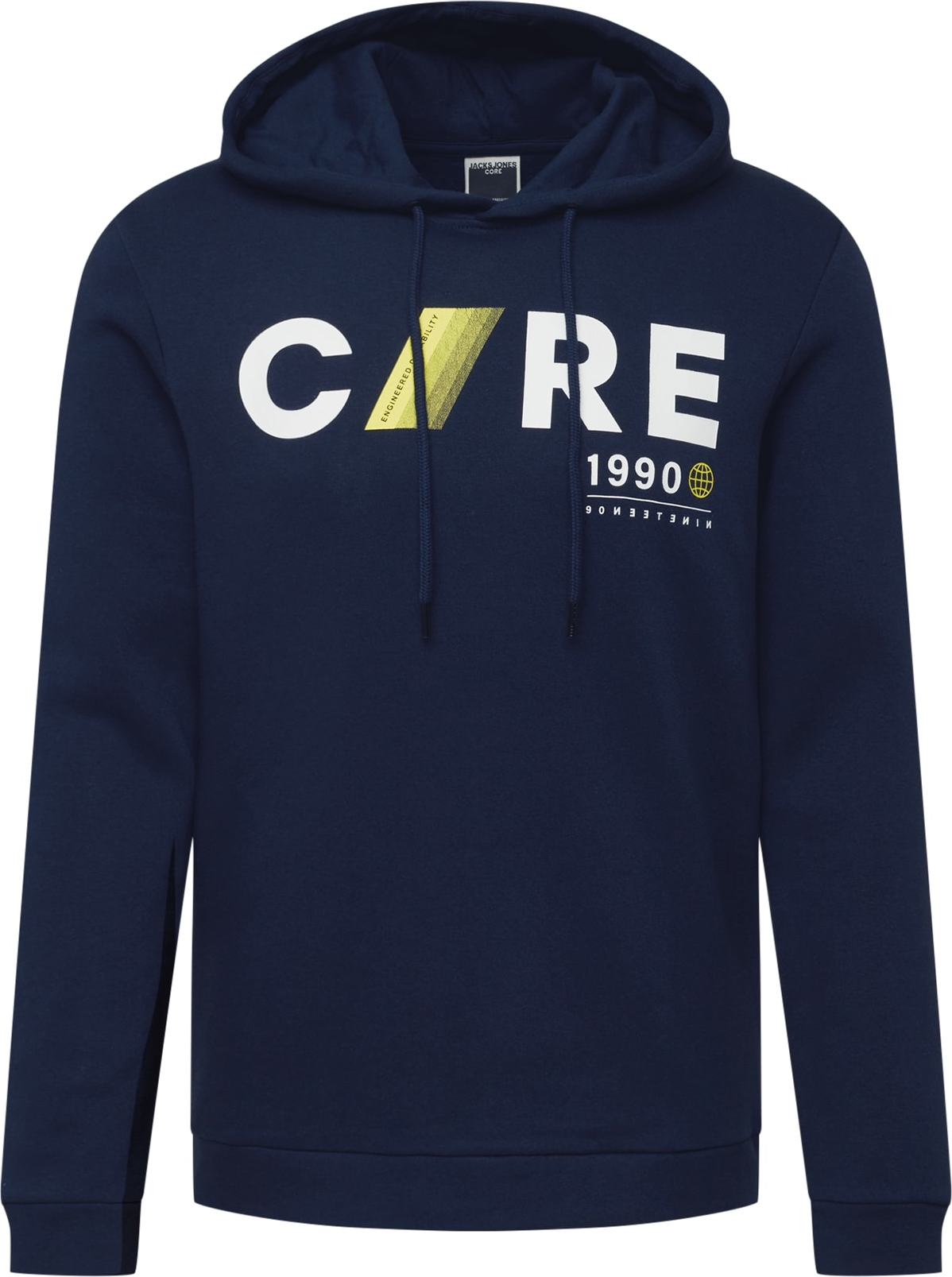 JACK & JONES Mikina 'BOOSTER' tmavě modrá / bílá / světle žlutá
