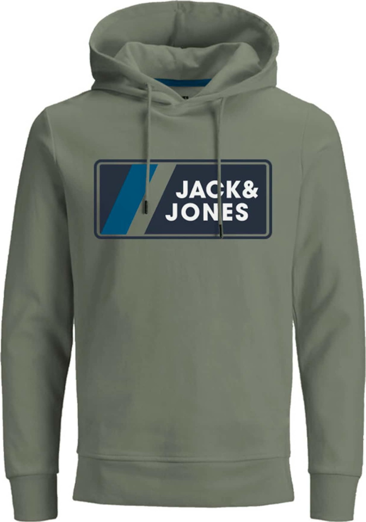 JACK & JONES Mikina 'Jake' námořnická modř / bílá / modrá / khaki