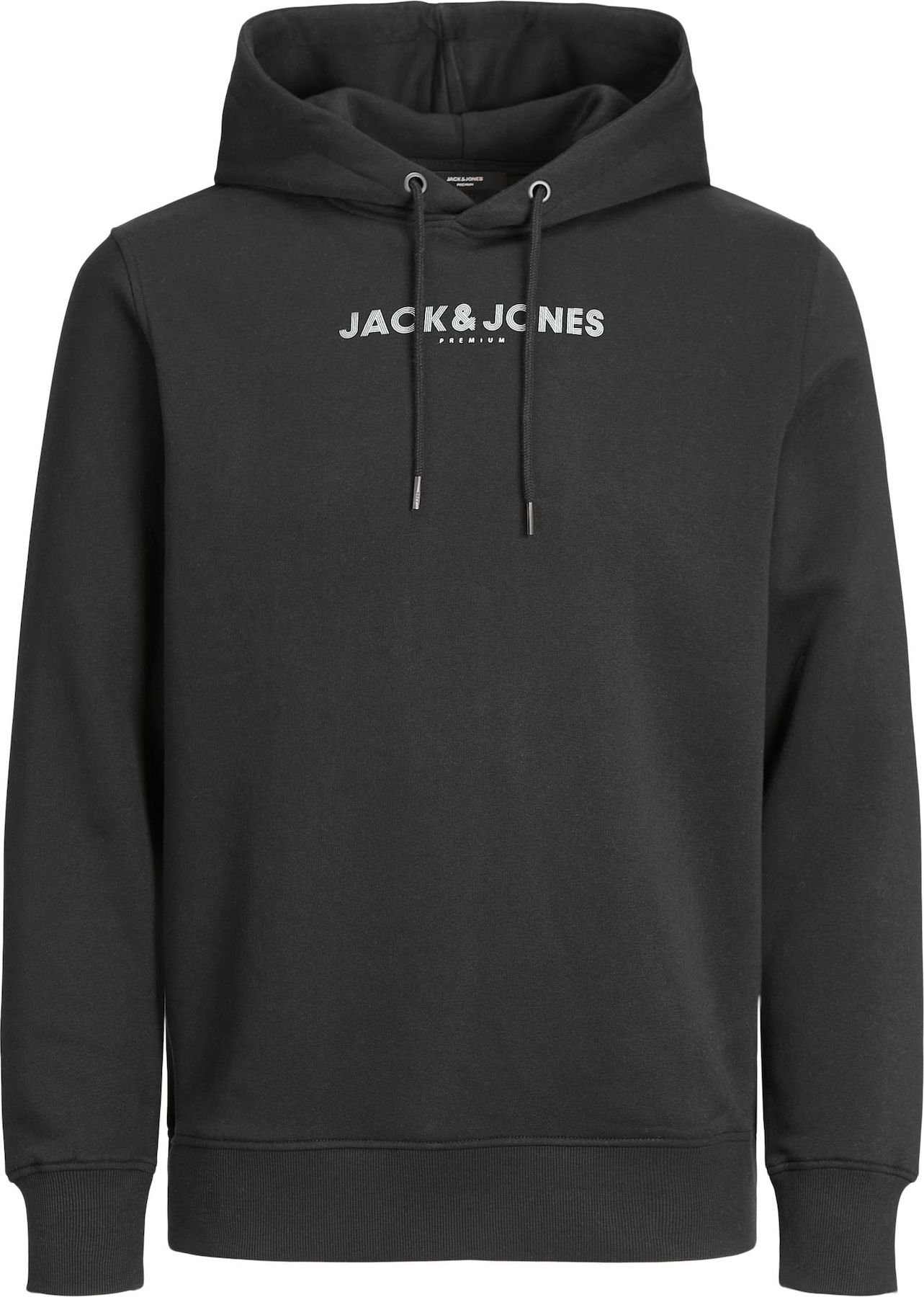 JACK & JONES Mikina 'JPRBLABOOSTER' černá / bílá