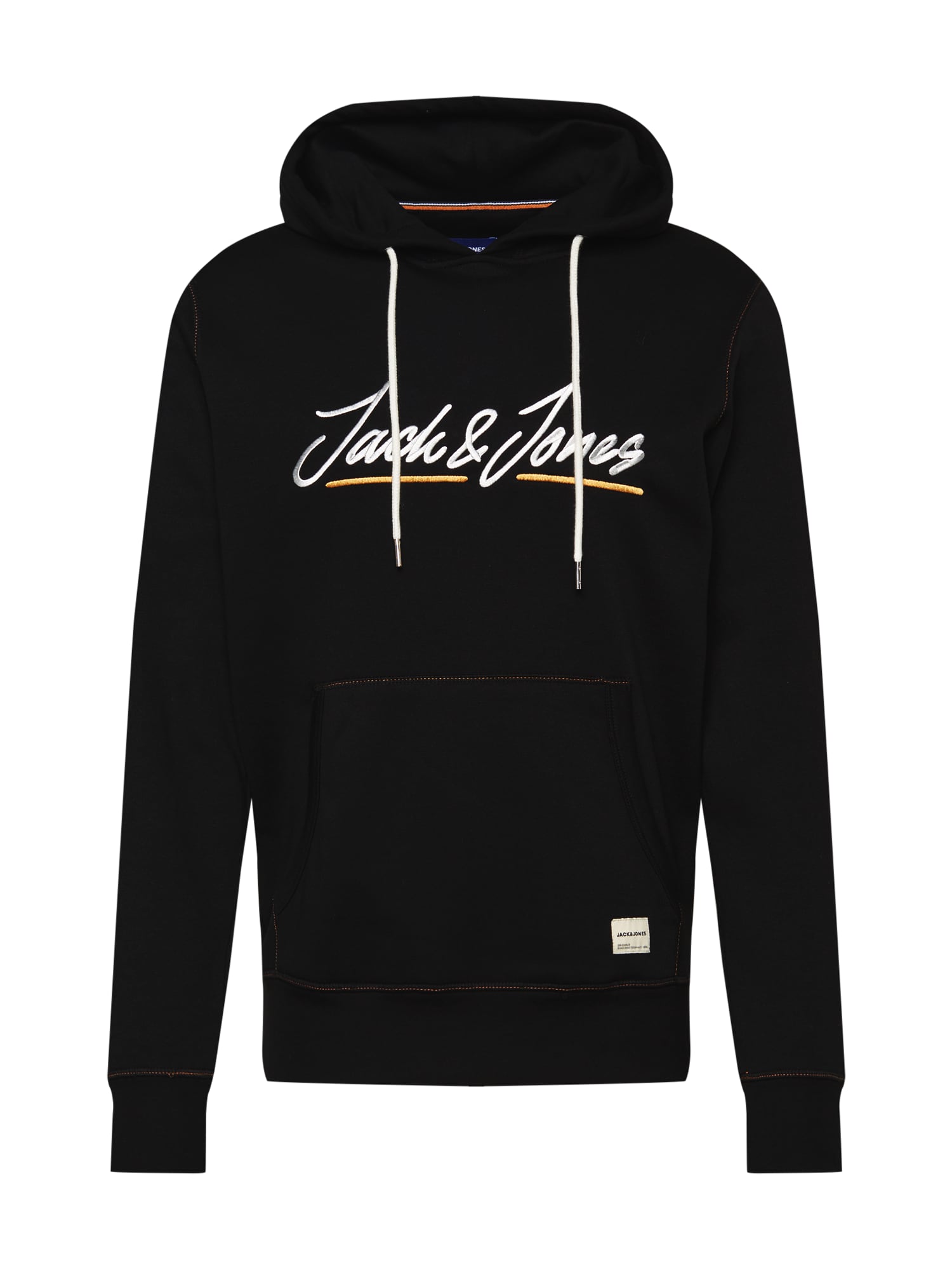 JACK & JONES Mikina černá / bílá / žlutá