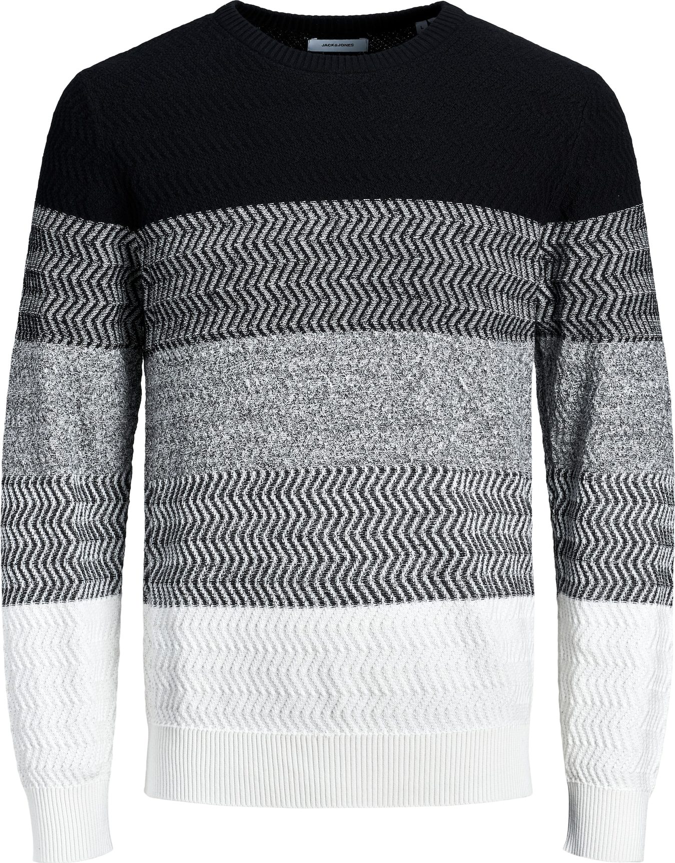 JACK & JONES Svetr bílá / černá / šedá