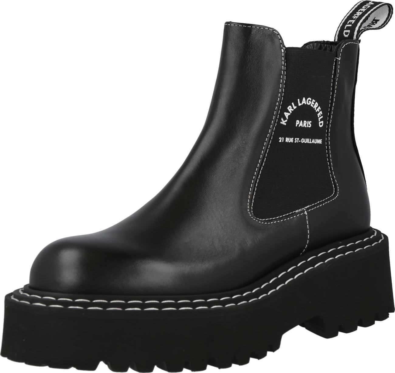 Karl Lagerfeld Chelsea boty 'PATROL' černá / bílá