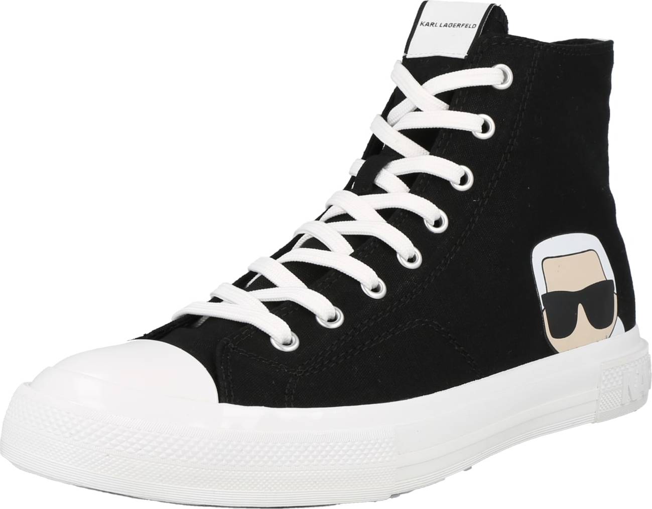 Karl Lagerfeld Kotníkové tenisky 'KAMPUS III' černá / bílá / béžová