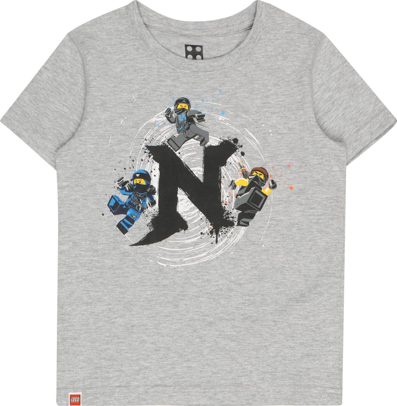LEGO WEAR Tričko šedý melír / černá / modrá / bílá / žlutá