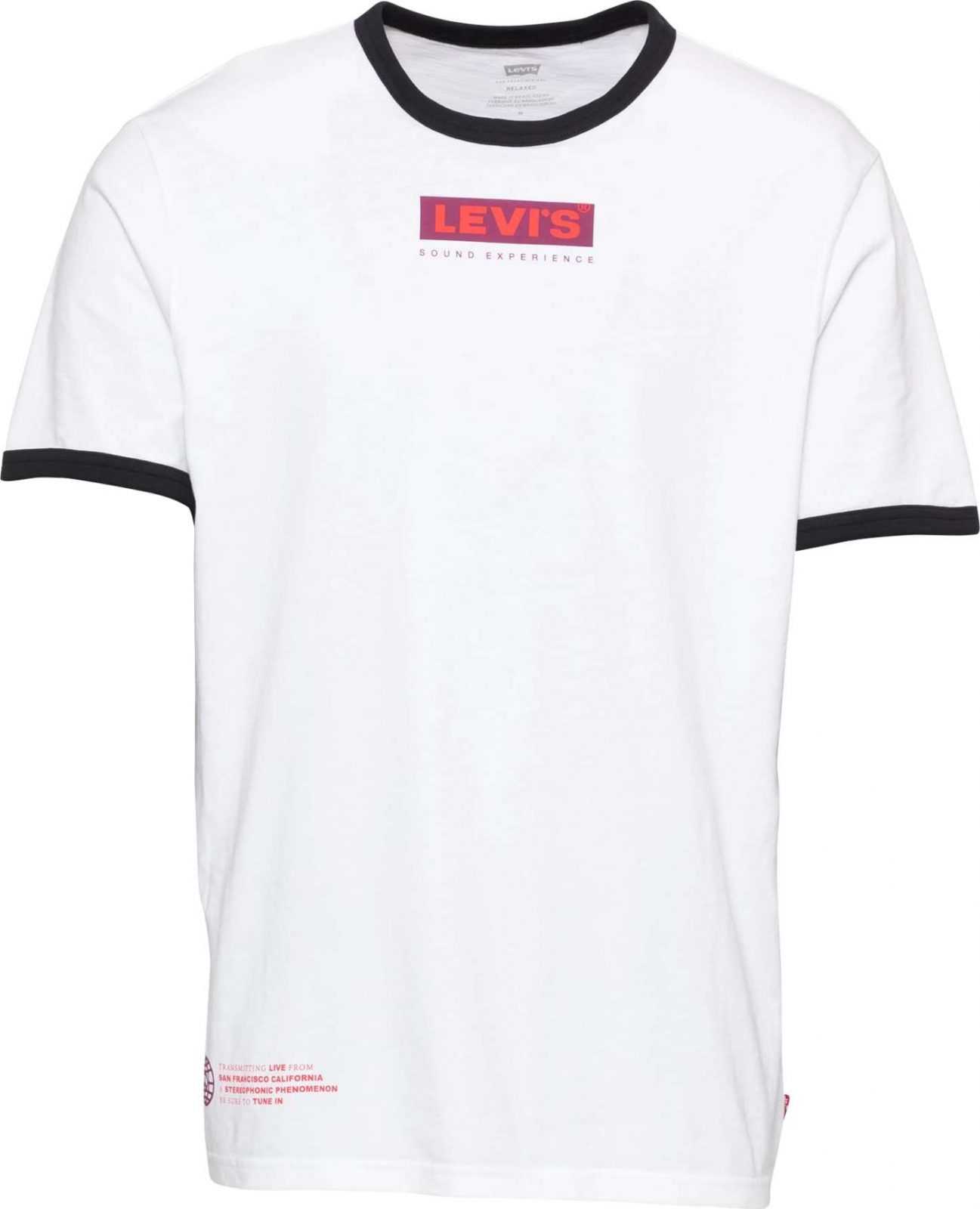 LEVI'S Tričko bílá / černá / červená / bobule