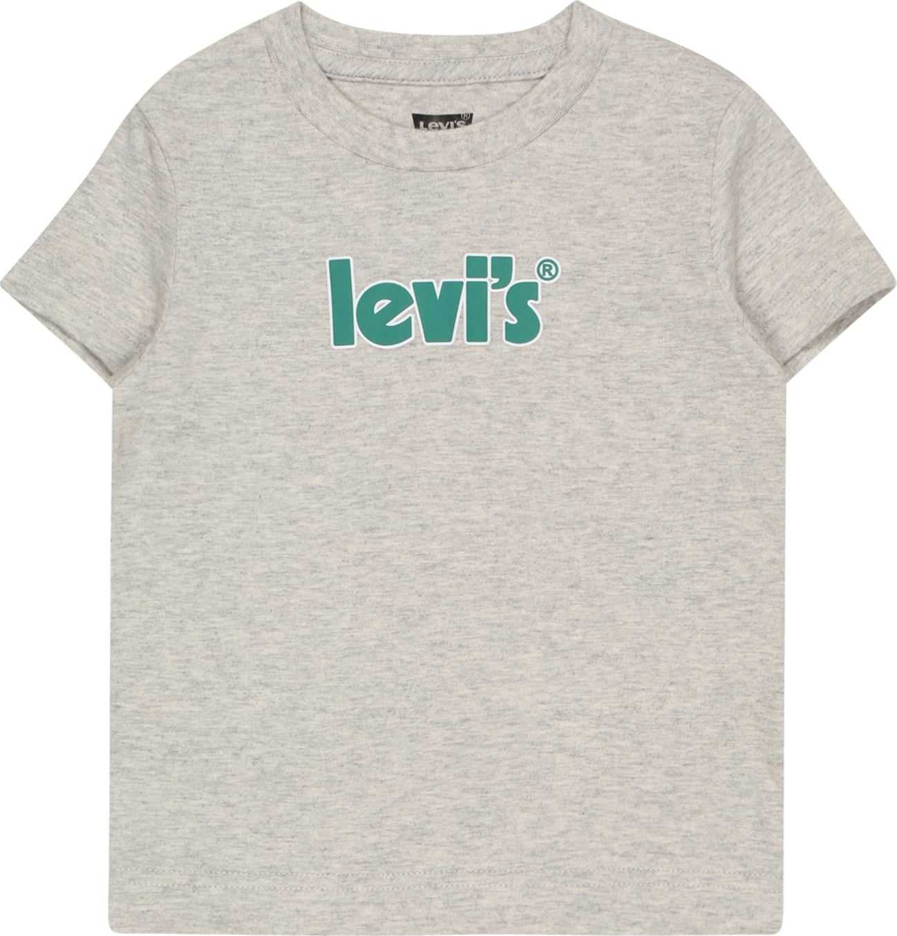 LEVI'S Tričko šedý melír / bílá / smaragdová