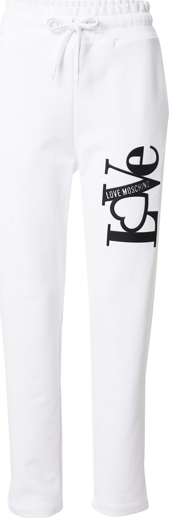 Love Moschino Kalhoty bílá / černá