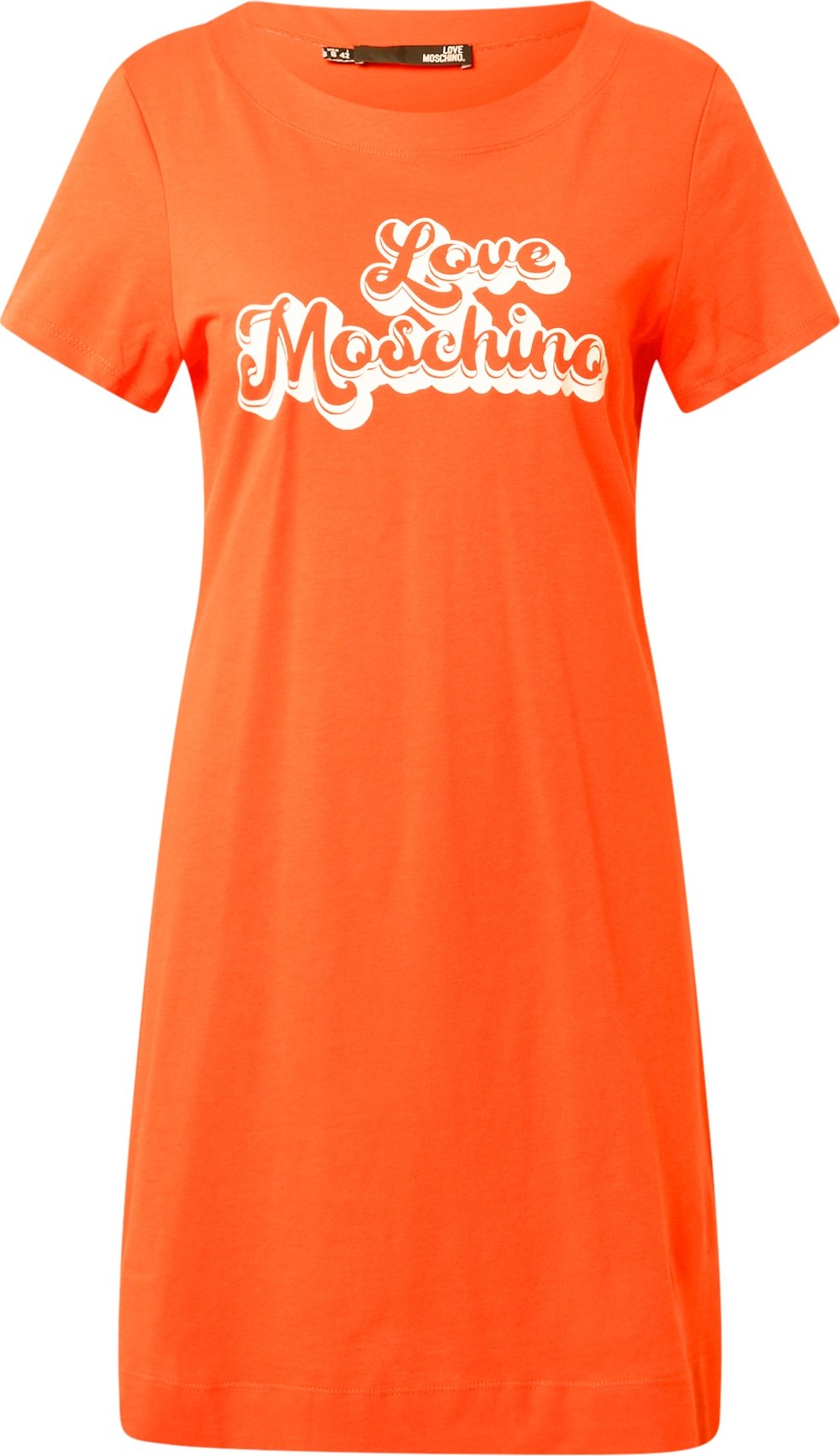 Love Moschino Šaty 'ABITO' tmavě oranžová / bílá