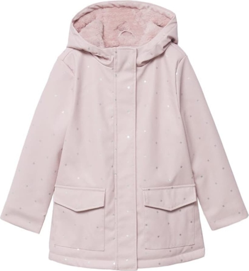MANGO KIDS Kabát 'Snow' světle růžová / stříbrná