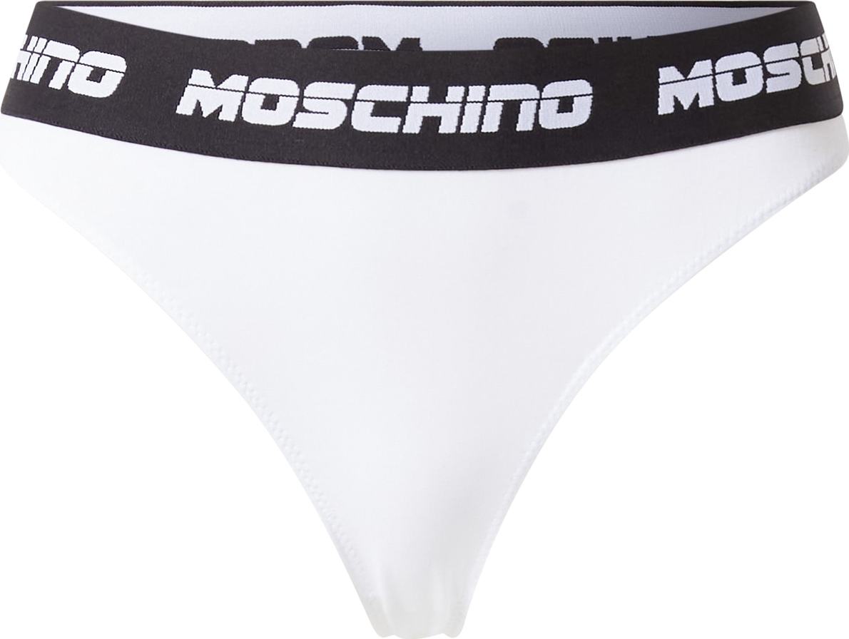 Moschino Underwear Tanga 'Perizoma' bílá / černá
