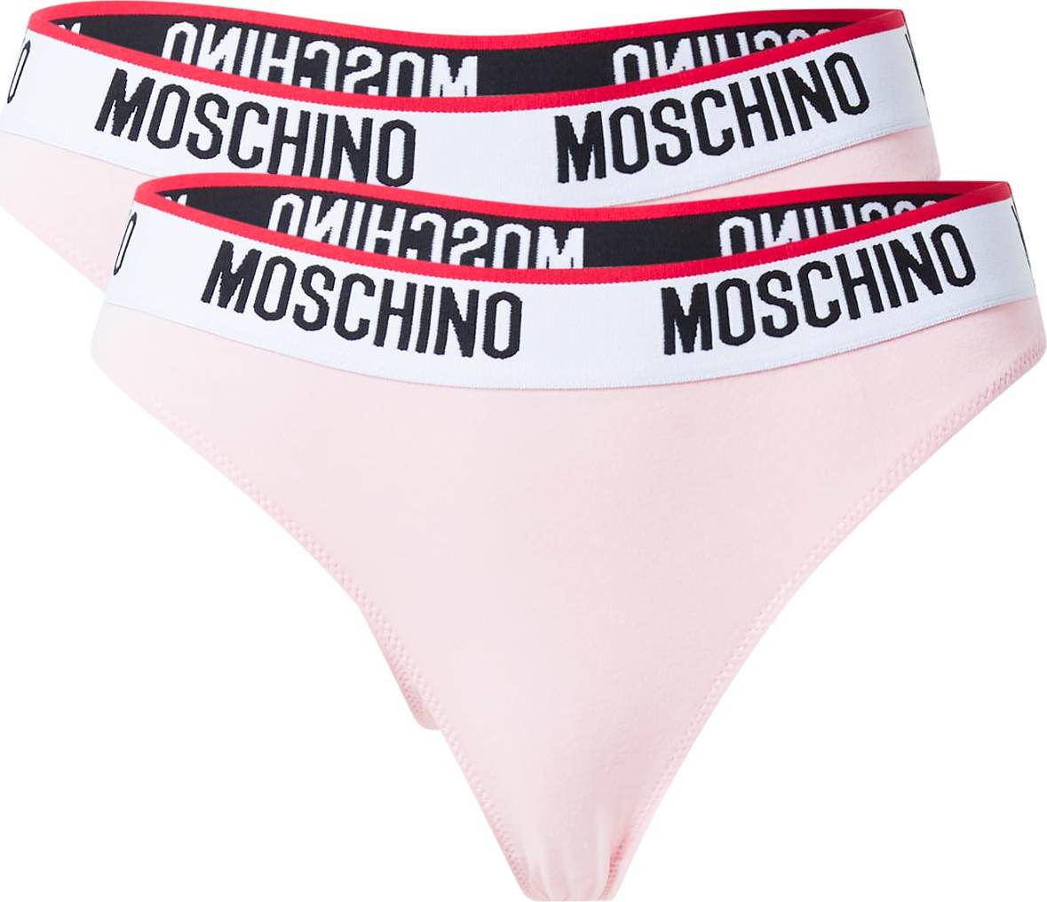 Moschino Underwear Tanga růžová / černá / bílá / pink