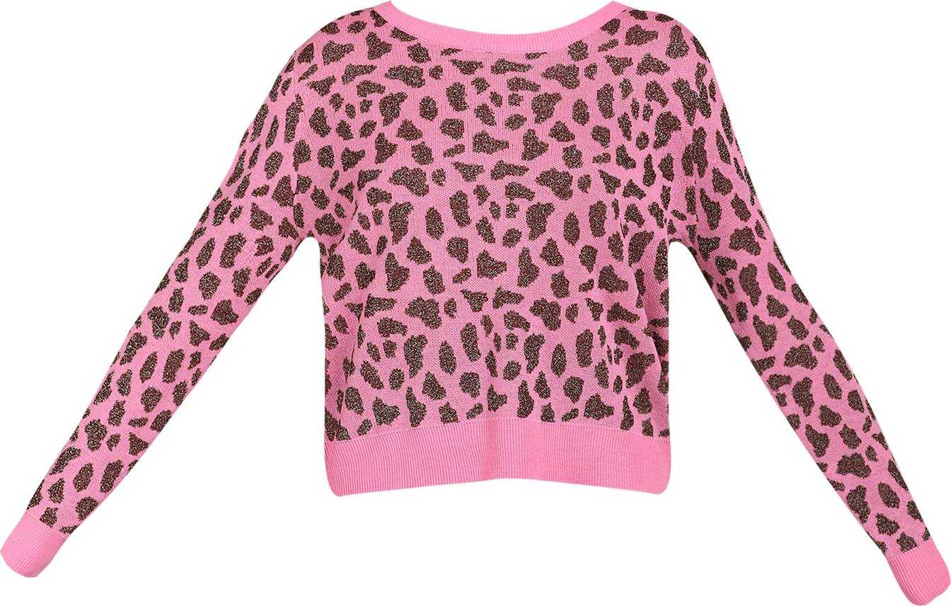 MYMO Svetr pink / tmavě hnědá