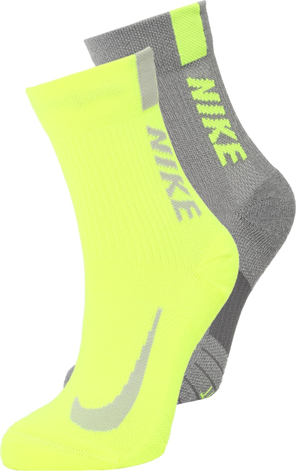 NIKE Sportovní ponožky 'Multiplier' šedá / žlutá