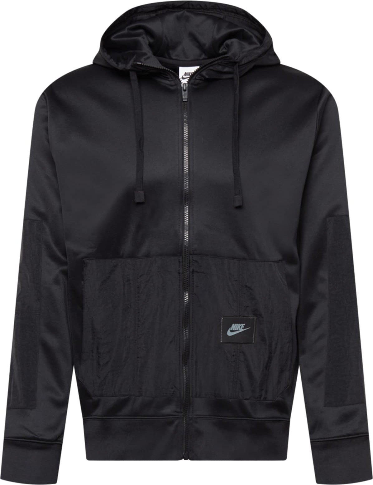 Nike Sportswear Mikina s kapucí černá / šedá