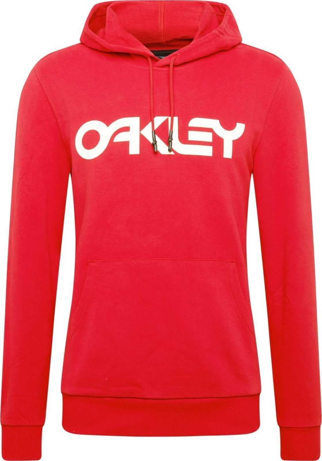 OAKLEY Sportovní mikina červená / bílá