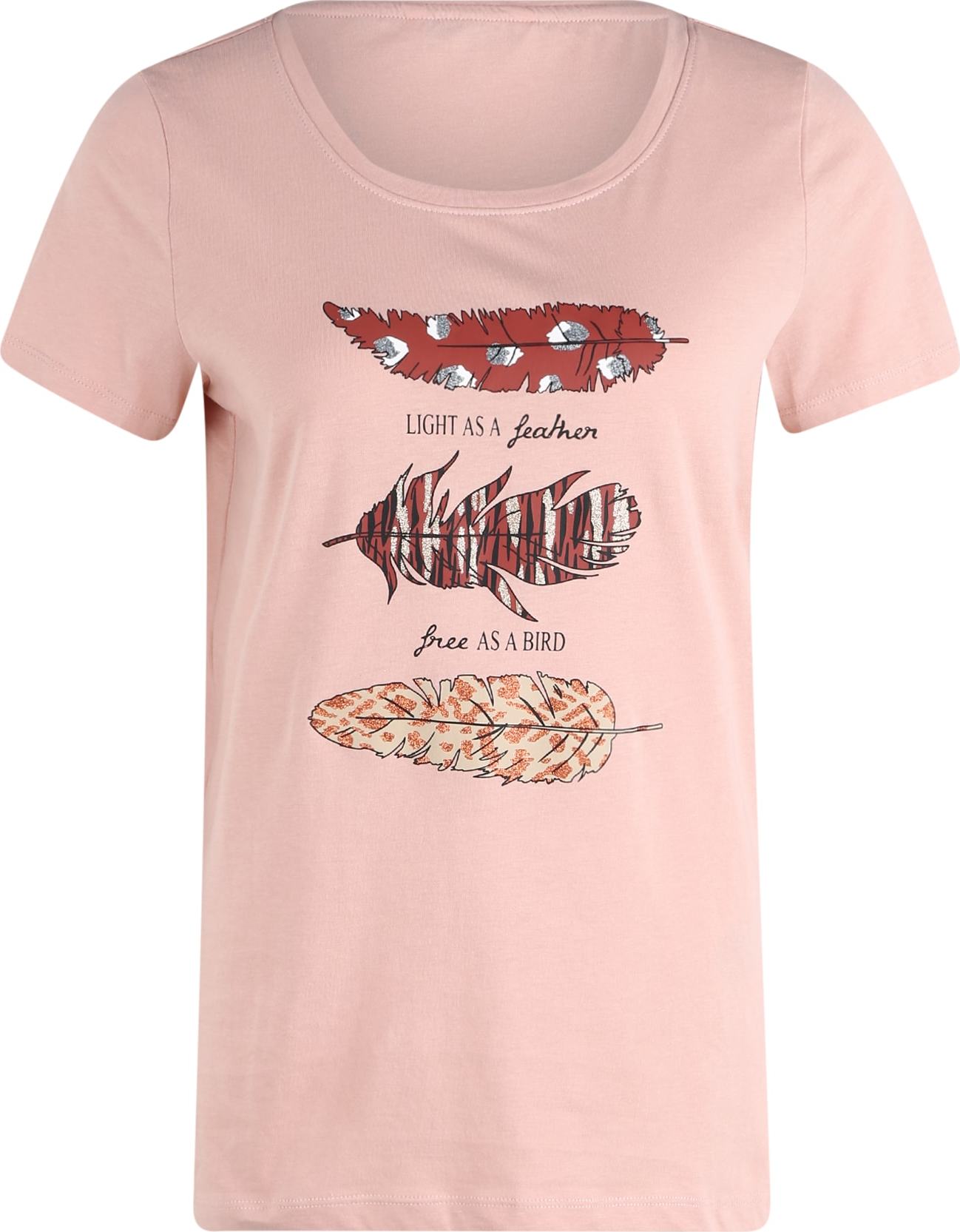 ONLY Tričko 'Kita' růžová / pink / tmavě oranžová
