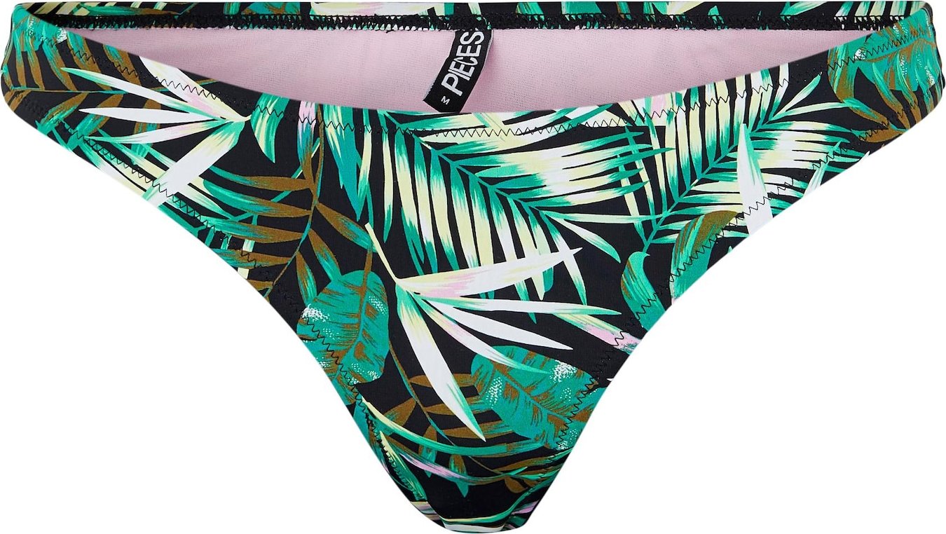 PIECES Spodní díl plavek 'Viola' černá / zelená / bílá / olivová