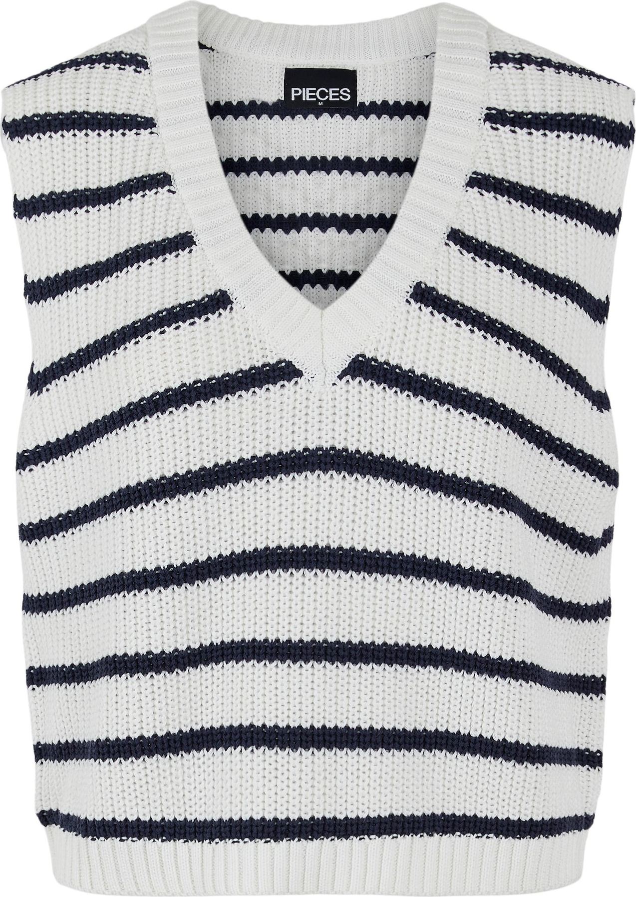 PIECES Svetr bílá / tmavě modrá