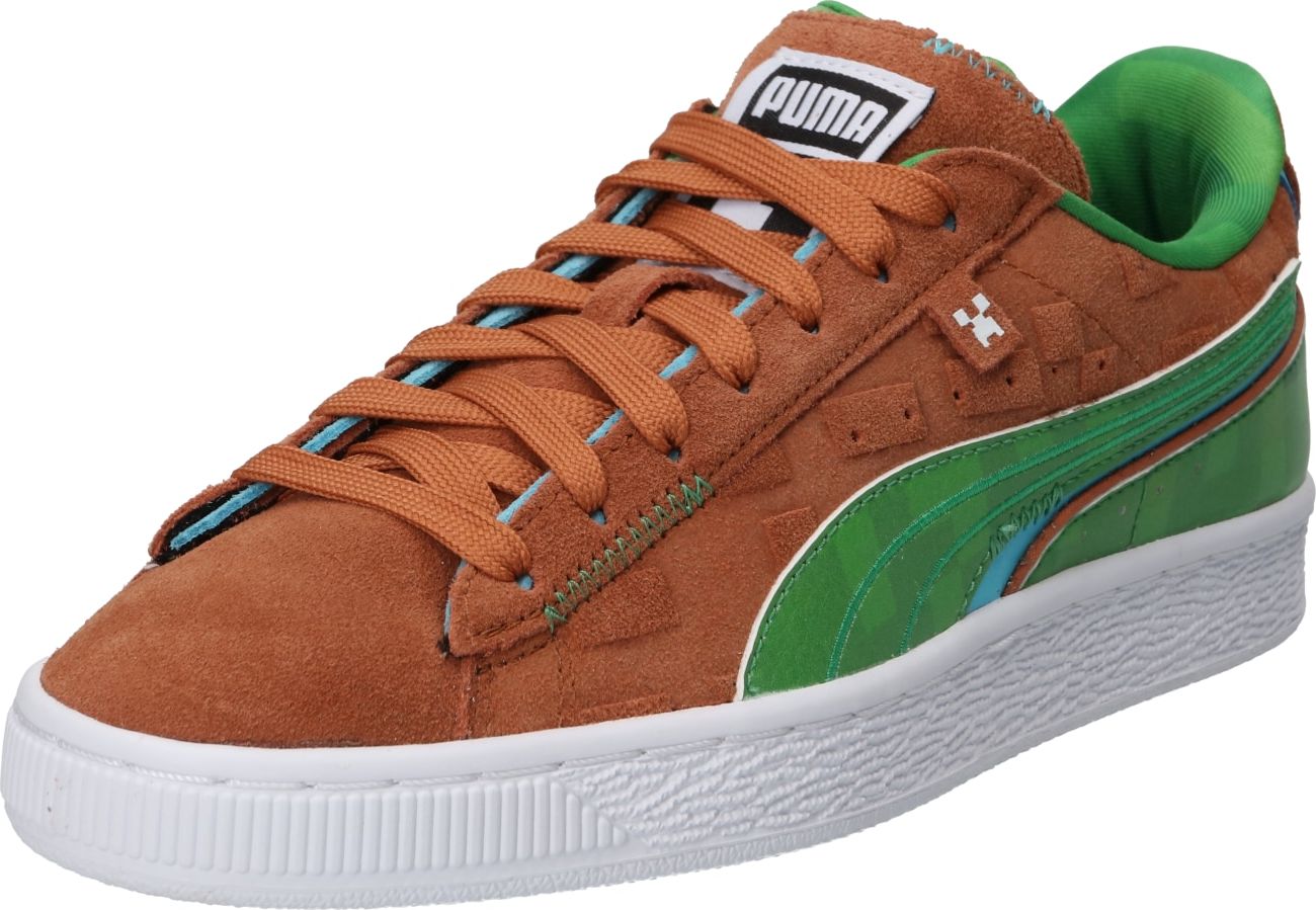 PUMA Tenisky 'Minecraft' hnědá / světle zelená / světlemodrá / bílá / černá